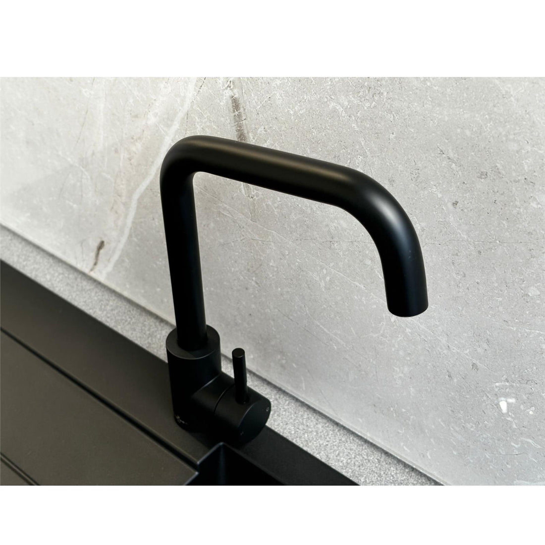 Reginox Salina MB Matt Black Single Lever Square Neck Kitchen Mixer Tap