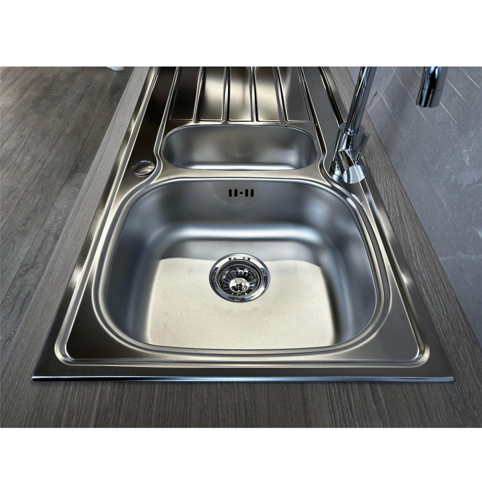 Liquida NR150SS 1.5 Bowl Reversible Inset Stainless Steel Kitchen Sink