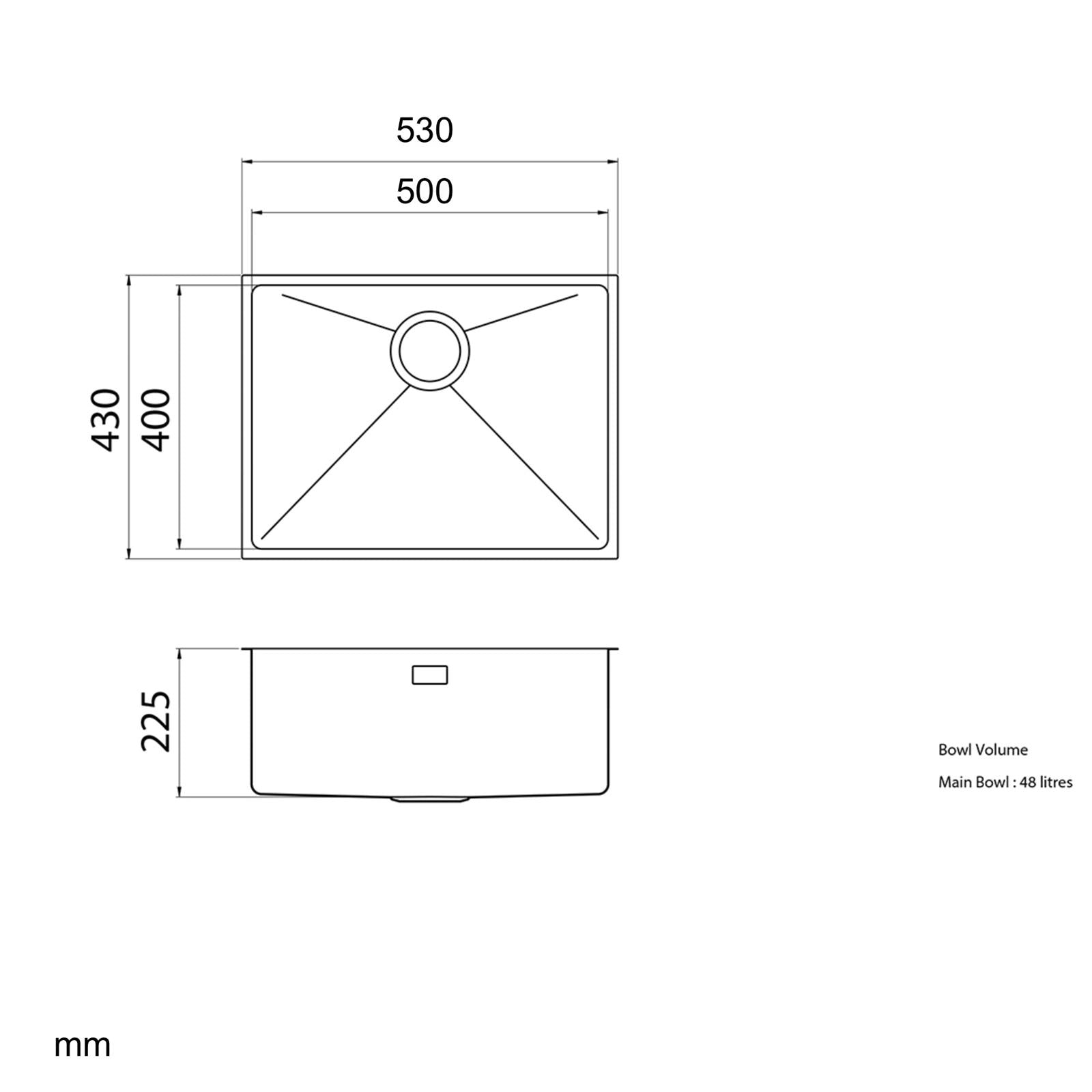 Liquida ON4050 1.0 Bowl Inset/Undermount Stainless Steel Kitchen Sink And Waste