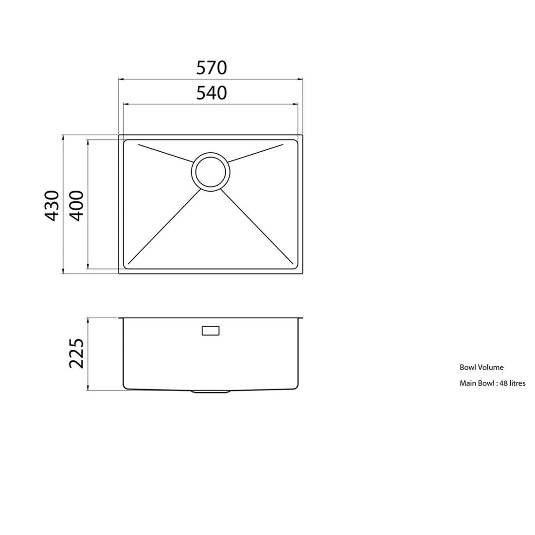 Liquida ON4050 1.0 Bowl Inset/Undermount Stainless Steel Kitchen Sink And Waste