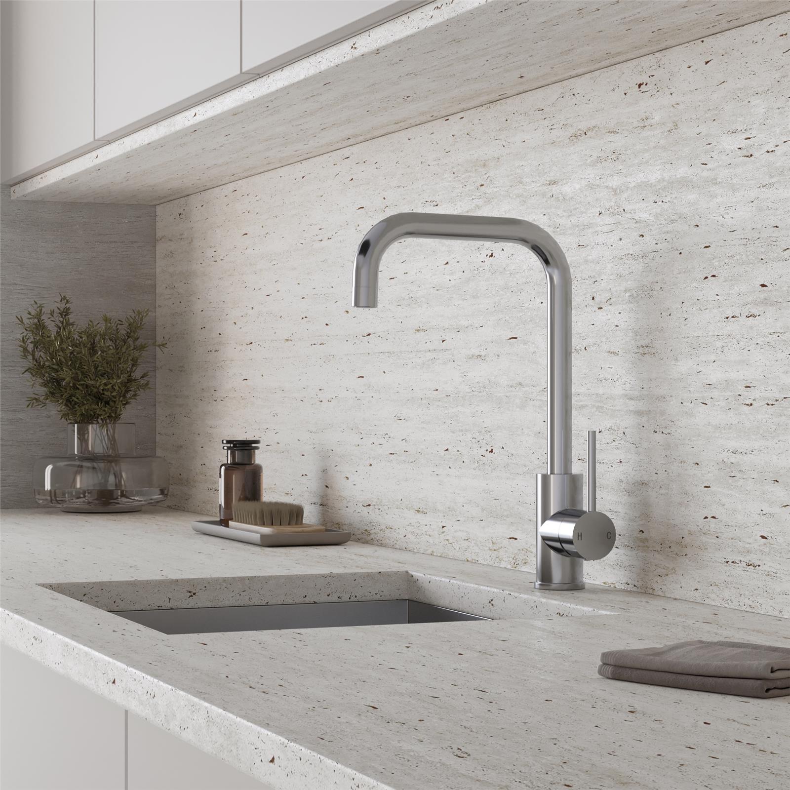 Liquida FR91CH Chrome Single Lever 360 Degree Swivel Spout Kitchen Mixer Tap