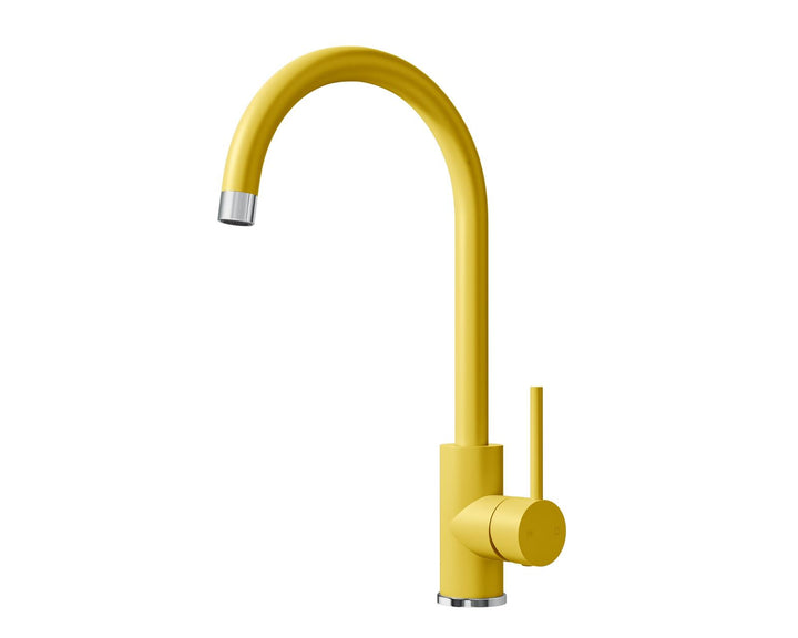 Liquida PR77YC Single Lever Swivel Spout Yellow & Chrome Kitchen Mixer Tap