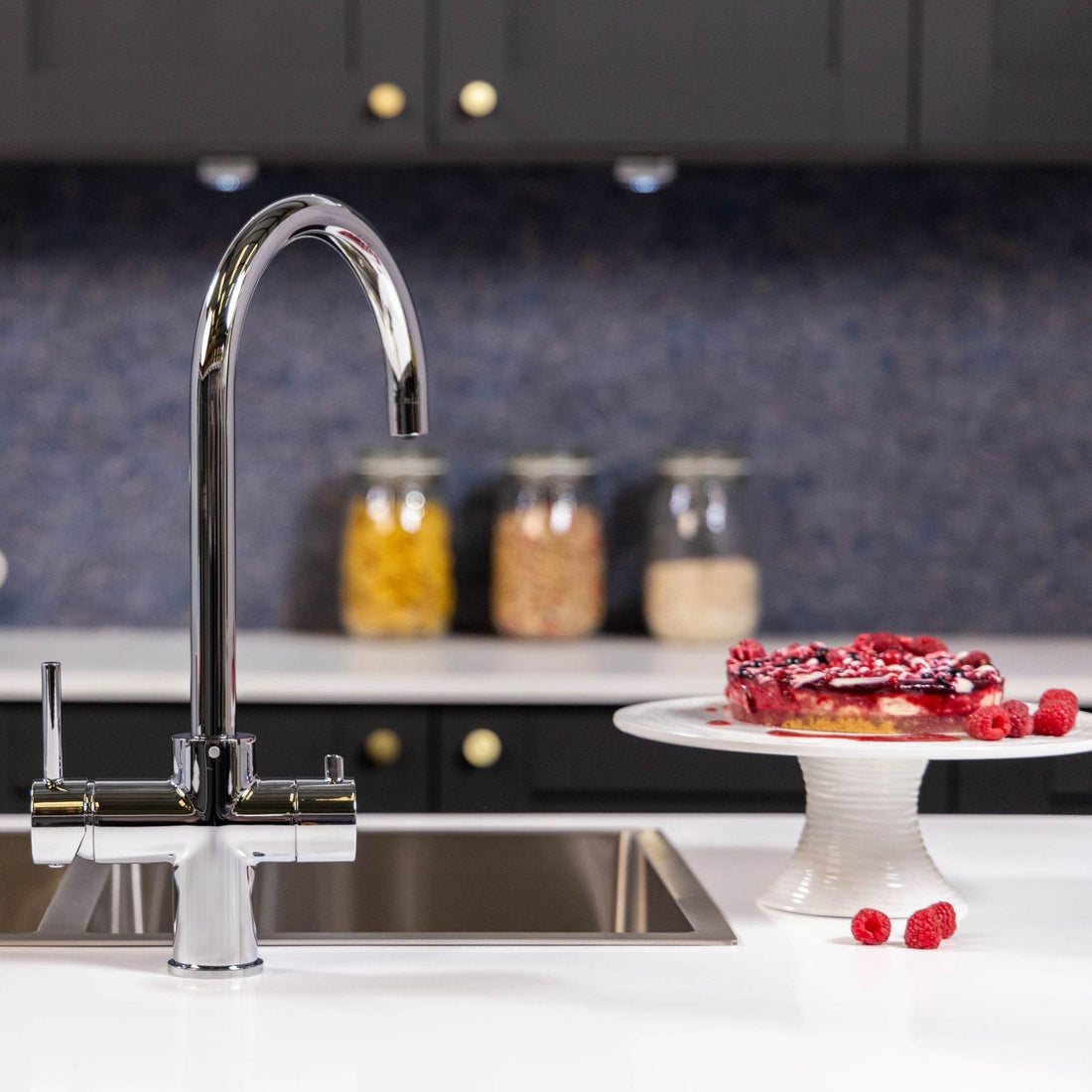 Liquida CY311CH 3-in-1 Chrome Single Lever Instant Boiling Water Kitchen Tap