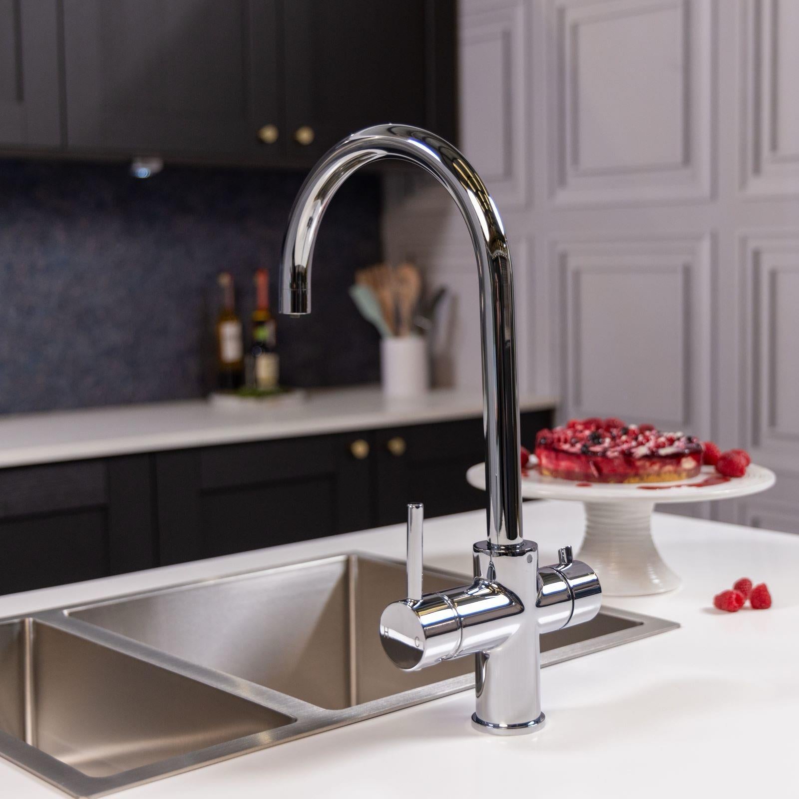 Liquida CY311CH 3-in-1 Chrome Single Lever Instant Boiling Water Kitchen Tap