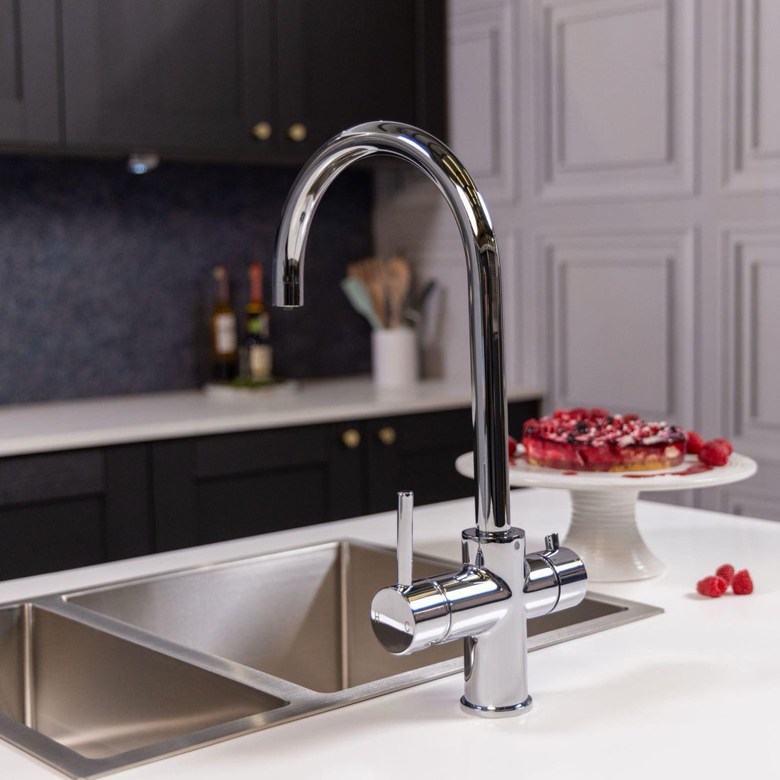 Liquida CY311CH 3-in-1 Chrome Single Lever Instant Boiling Water Kitchen Tap