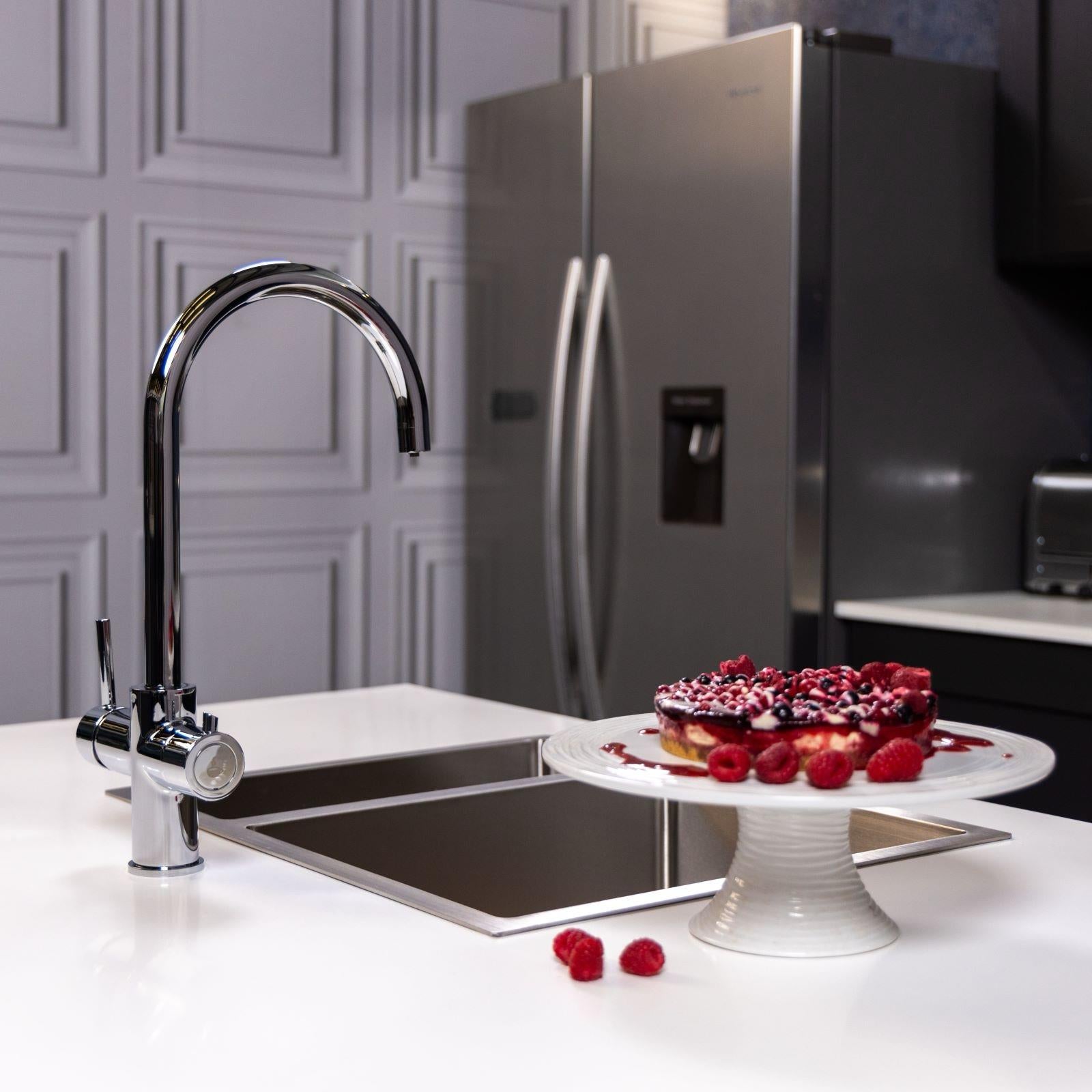 Liquida CY311CH 3-in-1 Chrome Single Lever Instant Boiling Water Kitchen Tap