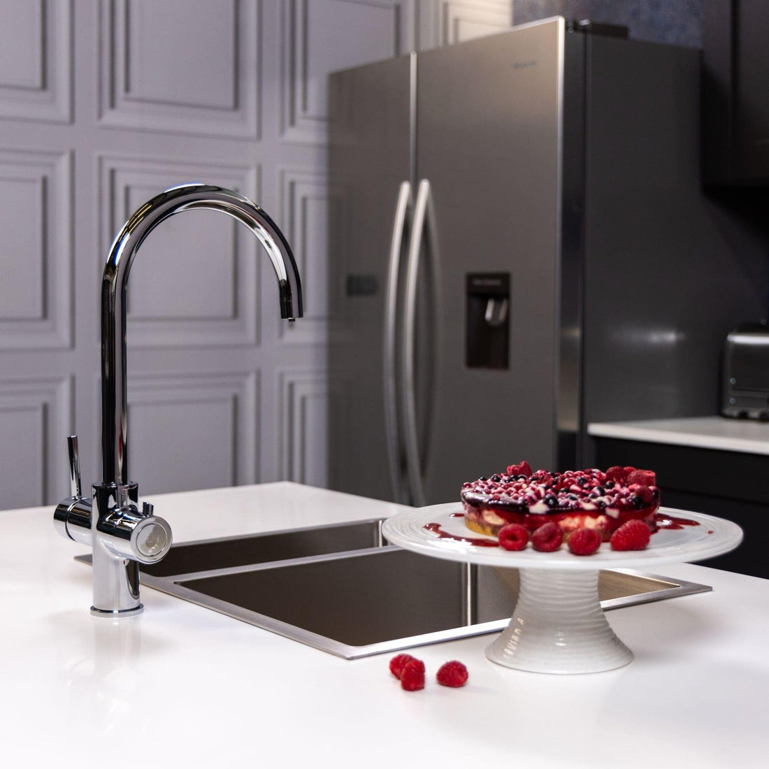 Liquida CY311CH 3-in-1 Chrome Single Lever Instant Boiling Water Kitchen Tap