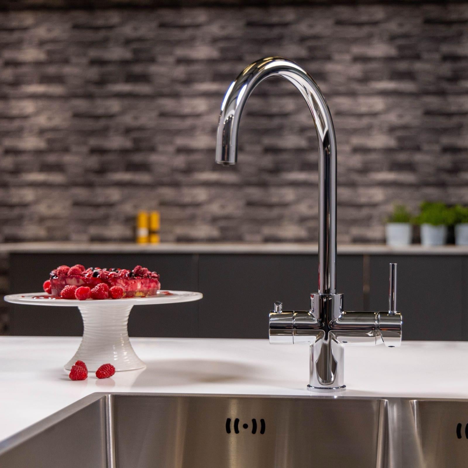 Liquida CY311CH 3-in-1 Chrome Single Lever Instant Boiling Water Kitchen Tap