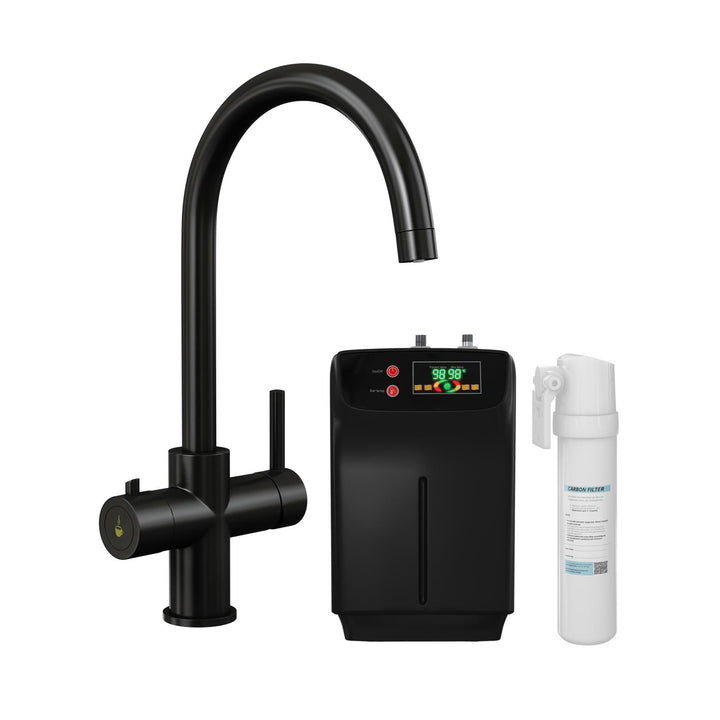 Liquida CY311MB 3-in-1 Matt Black Single Lever Instant Boiling Water Kitchen Tap