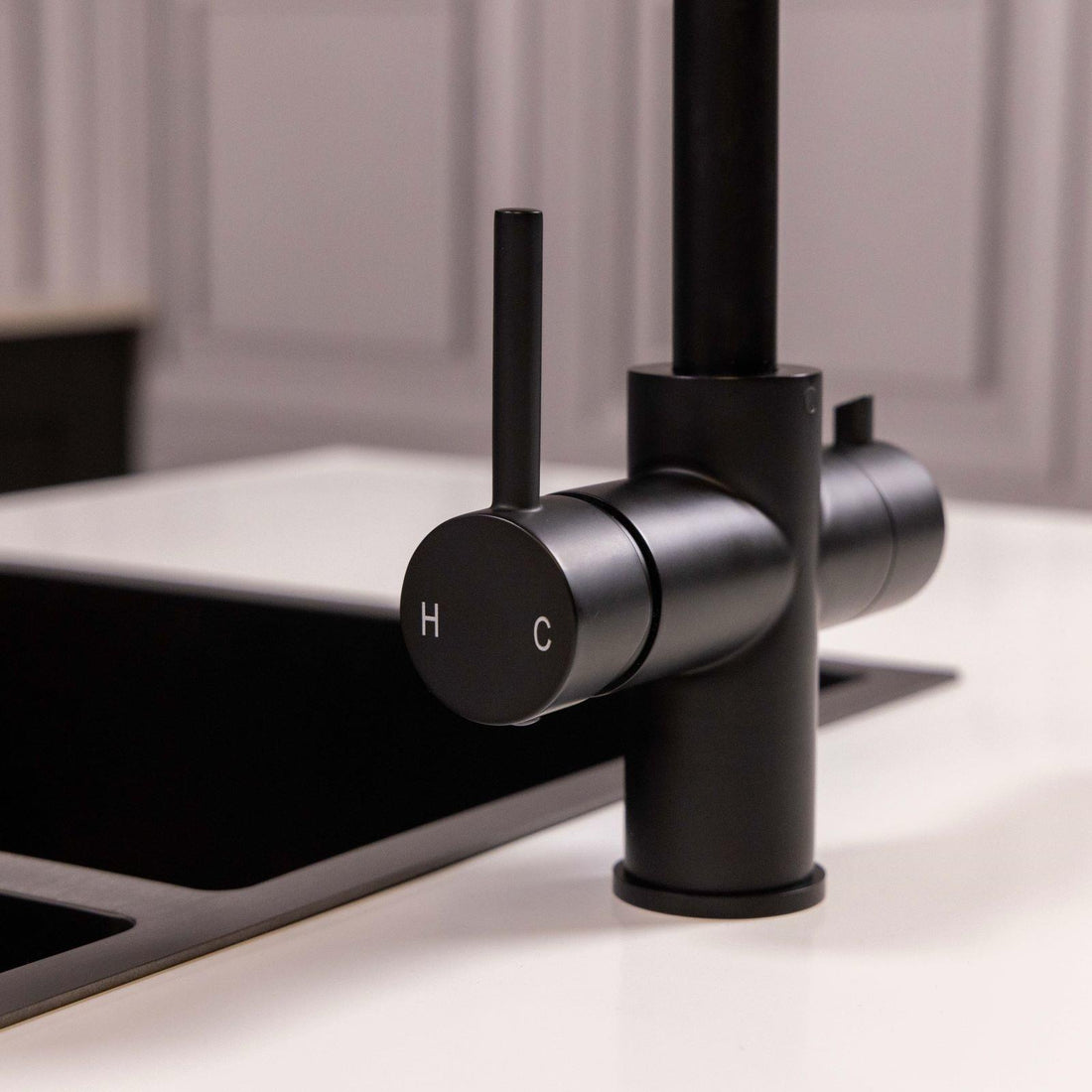 Liquida CY311MB 3-in-1 Matt Black Single Lever Instant Boiling Water Kitchen Tap