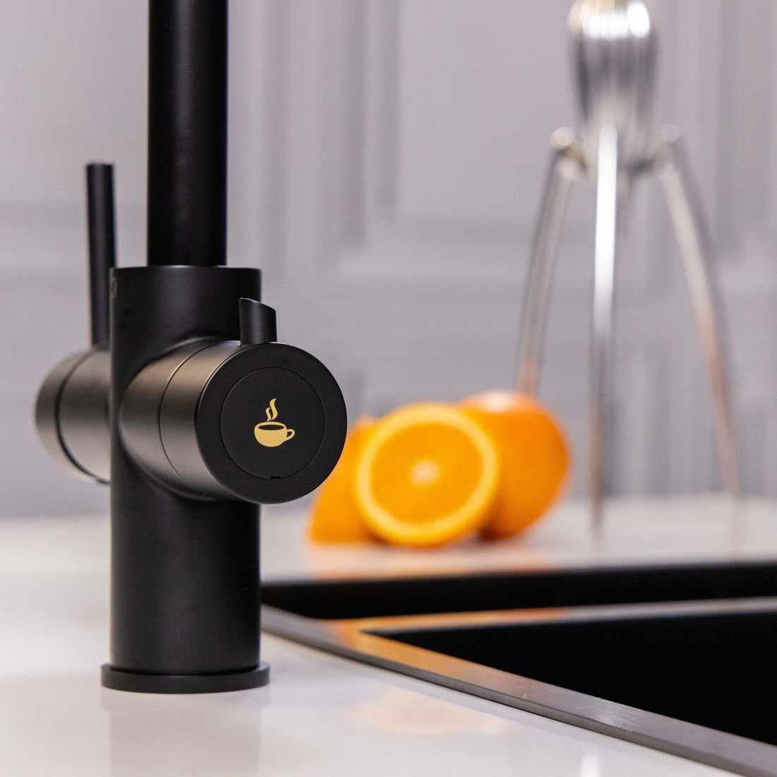 Liquida CY311MB 3-in-1 Matt Black Single Lever Instant Boiling Water Kitchen Tap