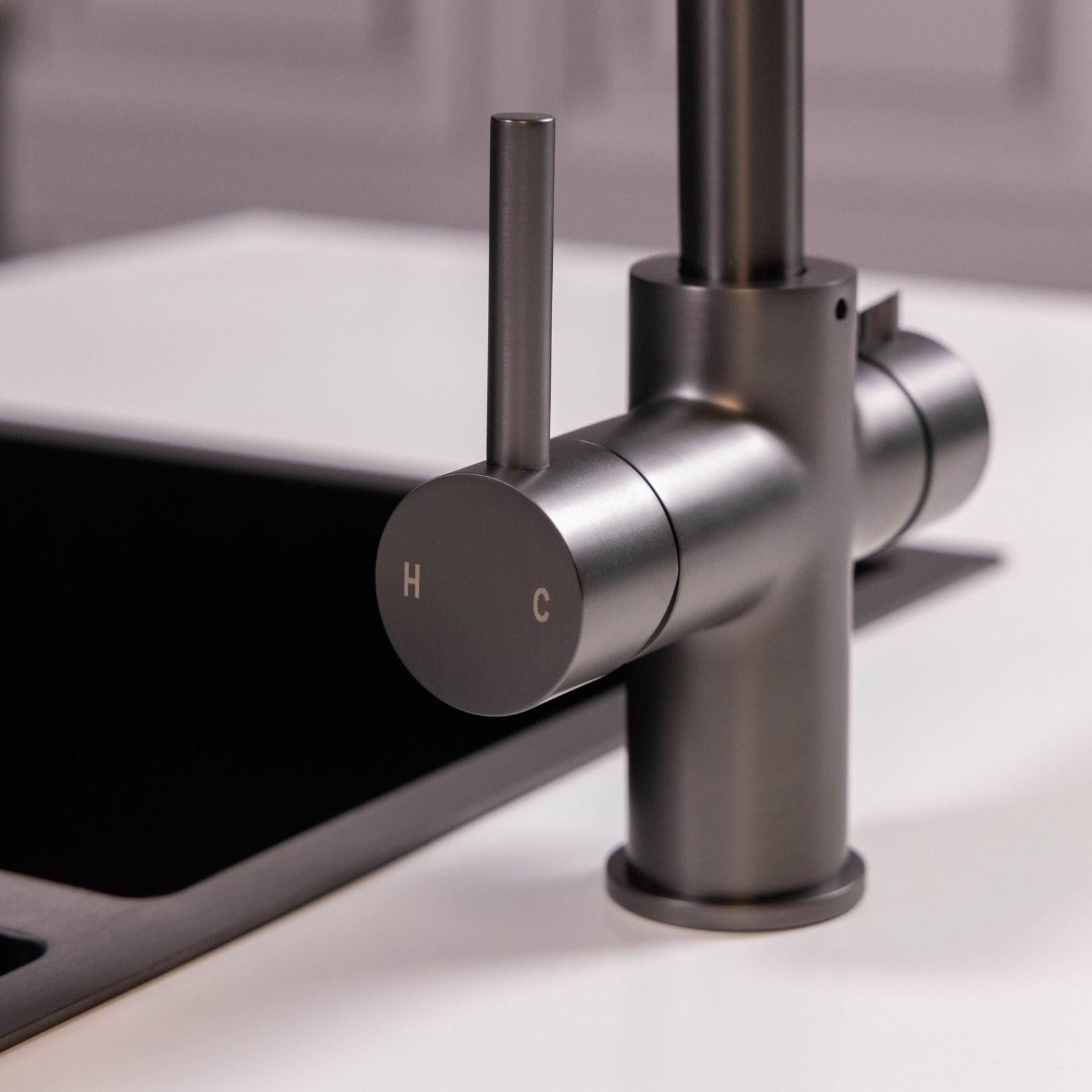 Liquida CY311GM 3-in-1 Gun Metal Grey Instant Boiling Water Kitchen Tap