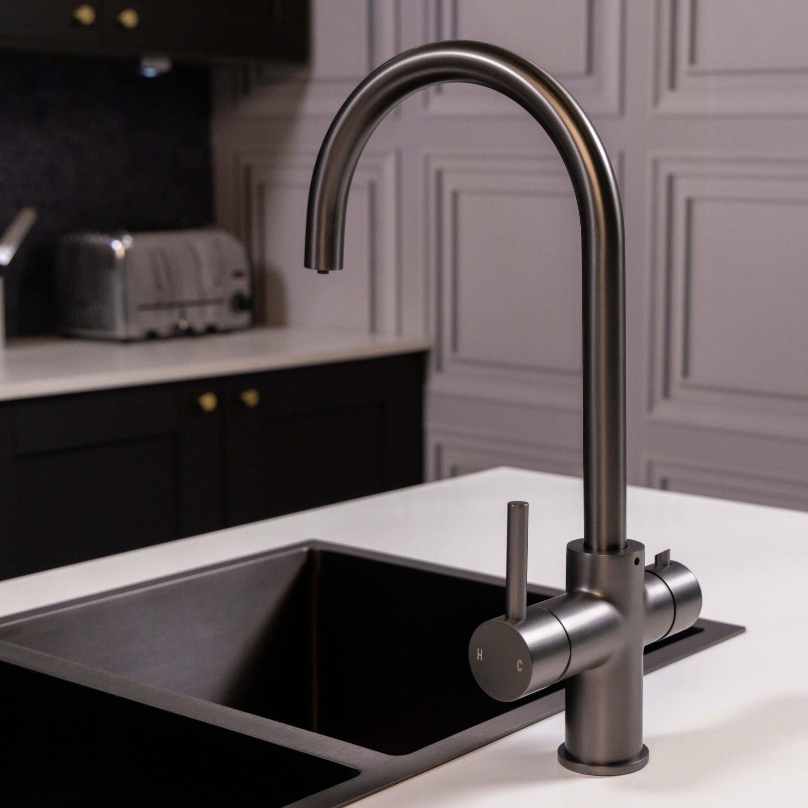 Liquida CY311GM 3-in-1 Gun Metal Grey Instant Boiling Water Kitchen Tap