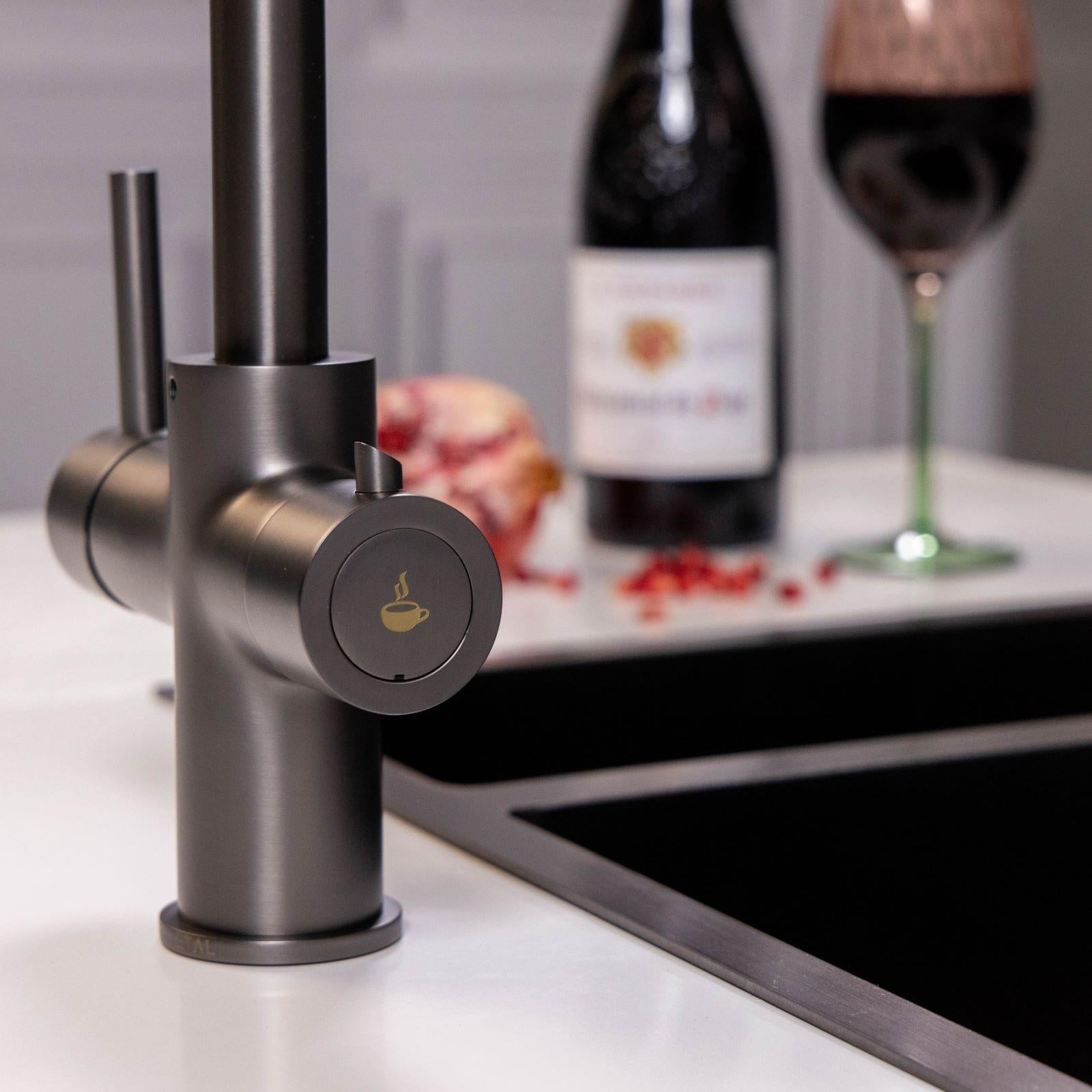 Liquida CY311GM 3-in-1 Gun Metal Grey Instant Boiling Water Kitchen Tap