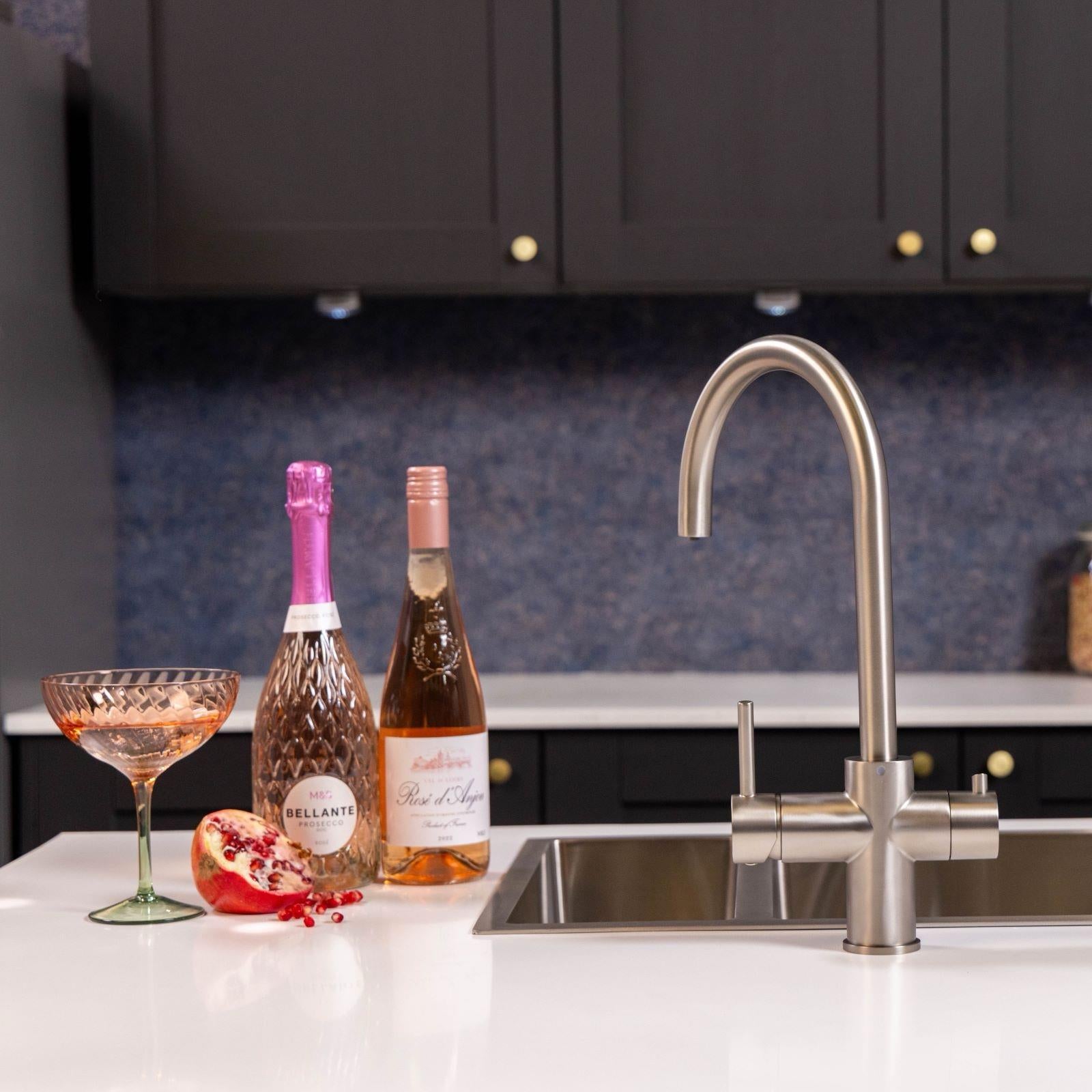 Liquida CY311BS 3-in-1 Brushed Steel Instant Boiling Water Kitchen Tap