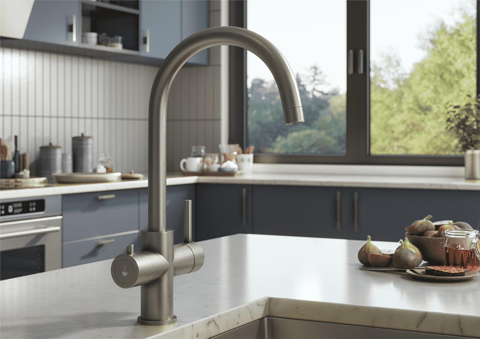 Liquida CY311BS 3-in-1 Brushed Steel Instant Boiling Water Kitchen Tap