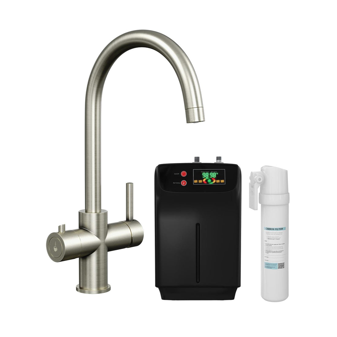 Liquida CY311BS 3-in-1 Brushed Steel Instant Boiling Water Kitchen Tap