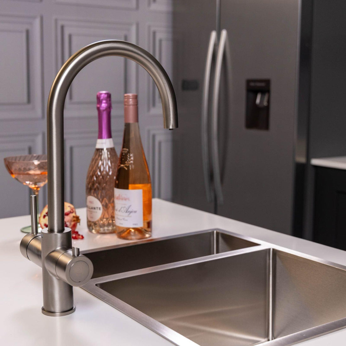 Liquida CY311BS 3-in-1 Brushed Steel Instant Boiling Water Kitchen Tap