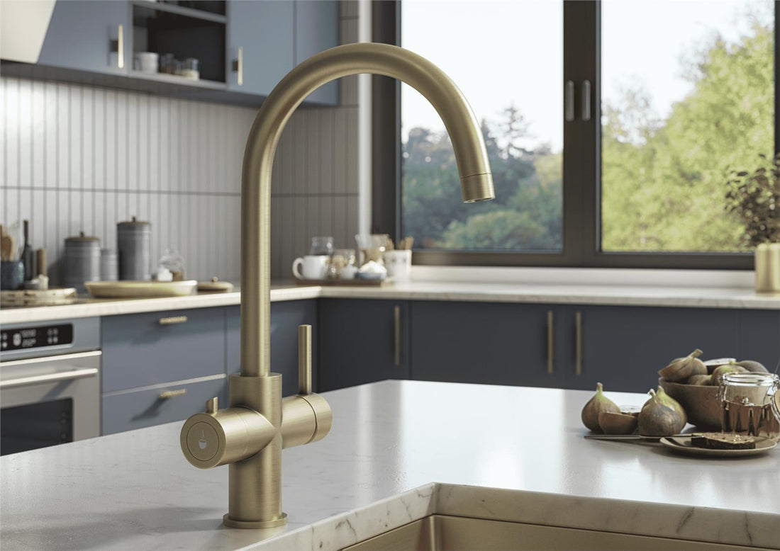 Liquida CY311BR 3-in-1 Brushed Brass Instant Boiling Water Kitchen Tap