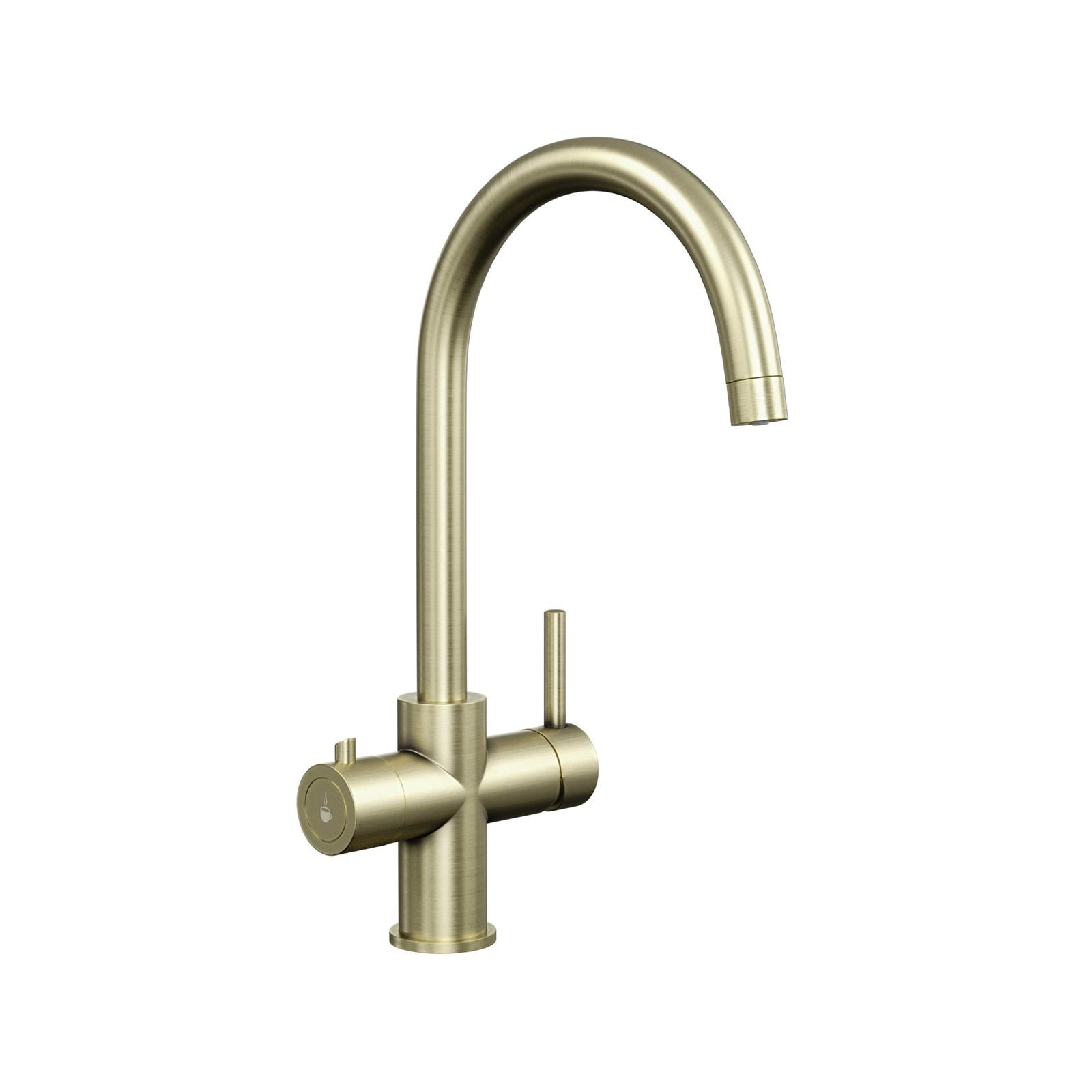 Liquida CY311BR 3-in-1 Brushed Brass Instant Boiling Water Kitchen Tap