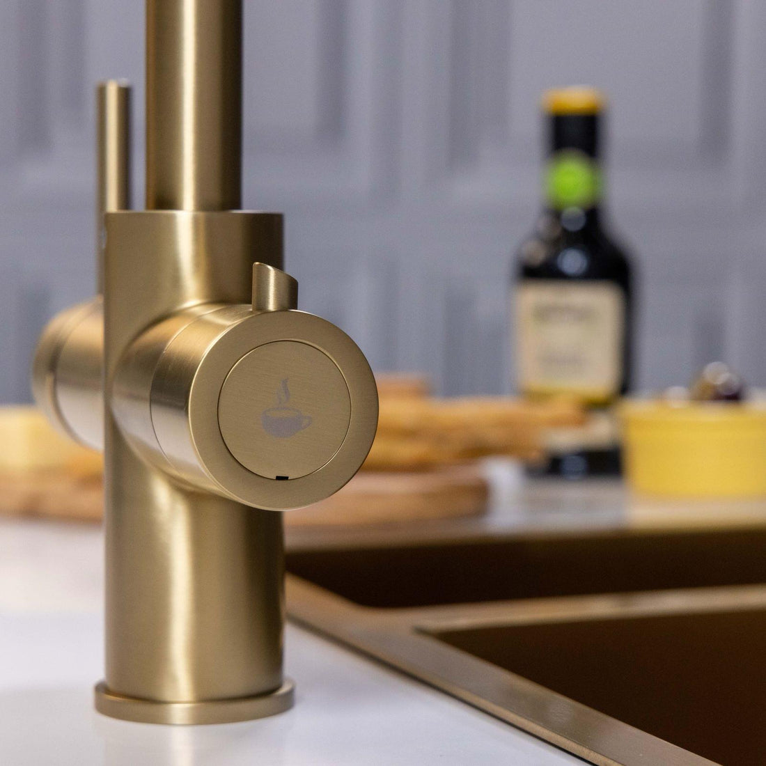 Liquida CY311BR 3-in-1 Brushed Brass Instant Boiling Water Kitchen Tap