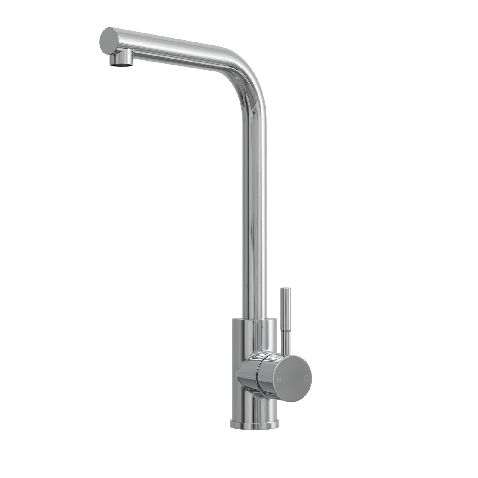 Liquida VT76CH Chrome Single Lever L Neck Swivel Spout Kitchen Mixer Tap