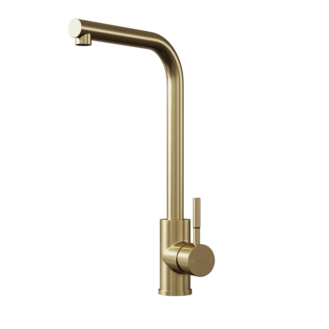 Liquida VT80BR Brushed Brass Single Lever L Neck Swivel Spout Kitchen Mixer Tap