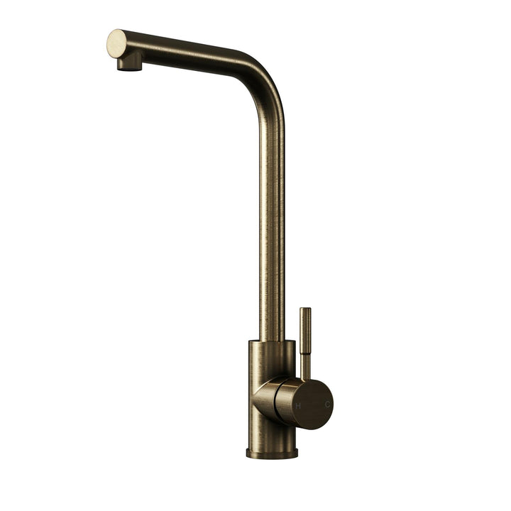 Liquida VT83AB Antique Brass Single Lever L Neck Swivel Spout Kitchen Mixer Tap