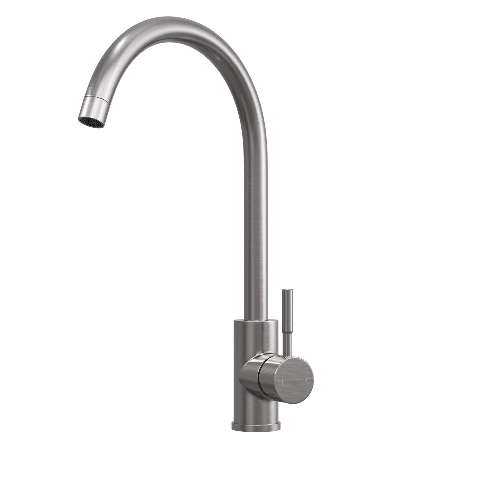Liquida VT04BS Brushed Steel Single Lever Swivel Spout Kitchen Mixer Tap
