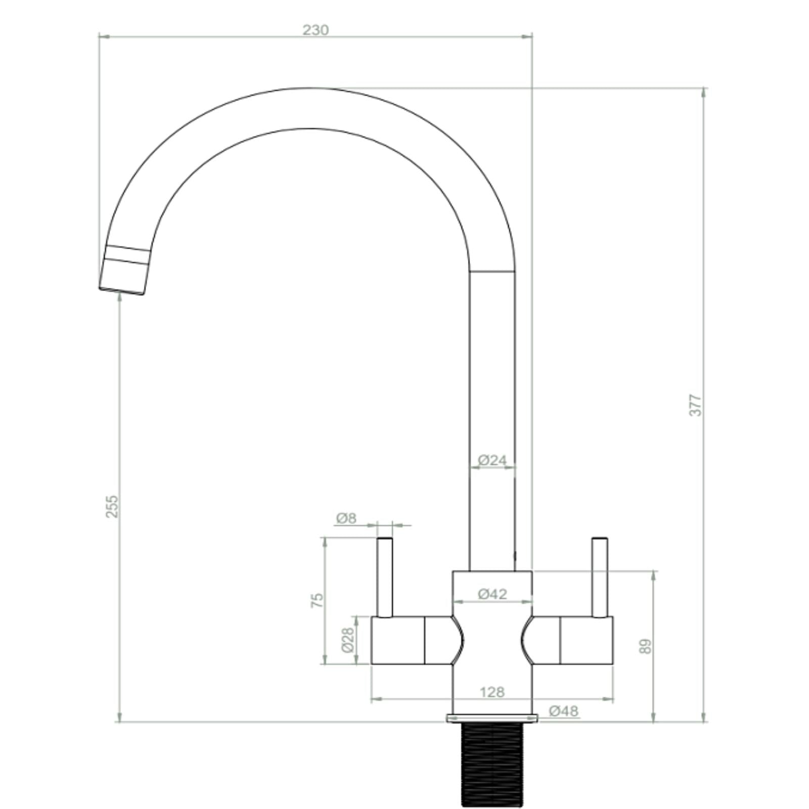 Liquida PR69YC Twin Lever Swivel Spout Yellow & Chrome Kitchen Mixer Tap