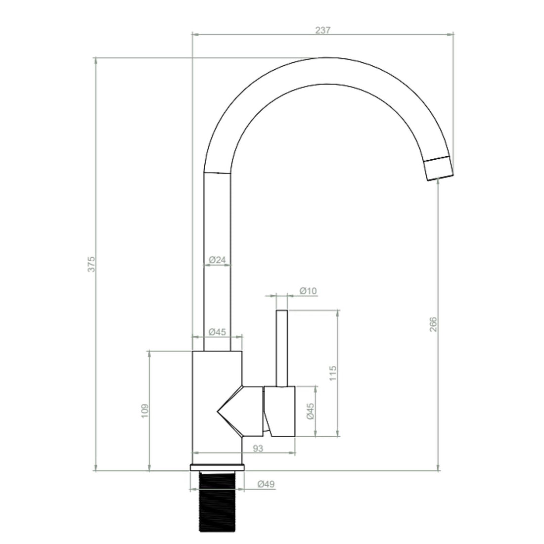 Liquida PR77YC Single Lever Swivel Spout Yellow & Chrome Kitchen Mixer Tap