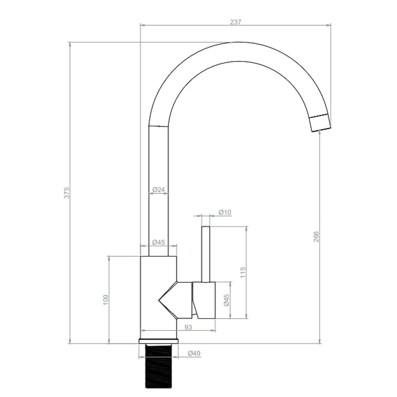 Liquida PR78OC Single Lever Swivel Spout Orange & Chrome Kitchen Mixer Tap