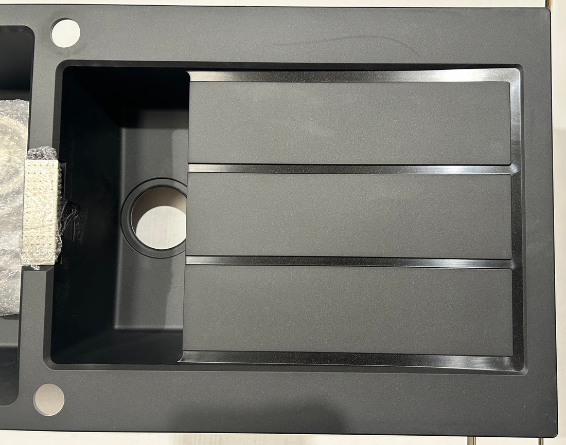 Franke Sirius S2D651CB 1.5 Bowl Tectonite Reversible Black Kitchen Sink - GRADED