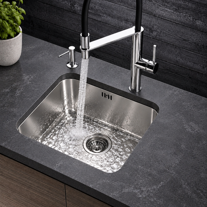 Liquida REL4040 1 Bowl 18/10 Stainless Steel Undermount Kitchen Sink 436x436mm