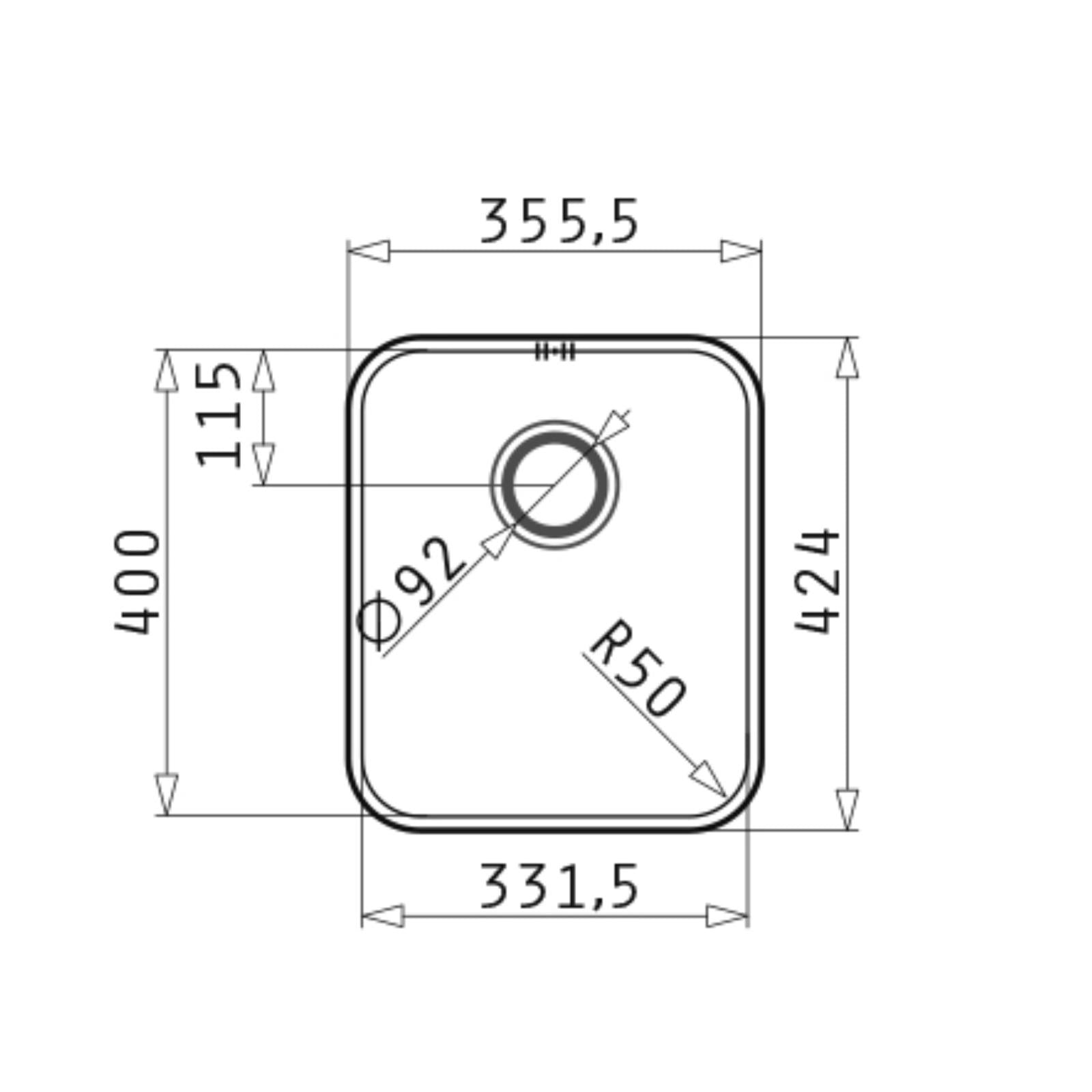 Pyramis Relia 30x40 1.0 Bowl 18/10 Stainless Steel Undermount Kitchen Sink