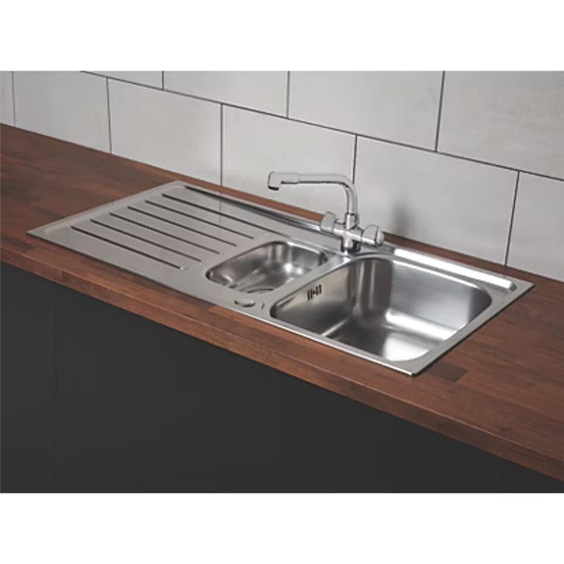 Franke Reno 1.5 Bowl Stainless Steel Reversible Kitchen Sink With Wastes