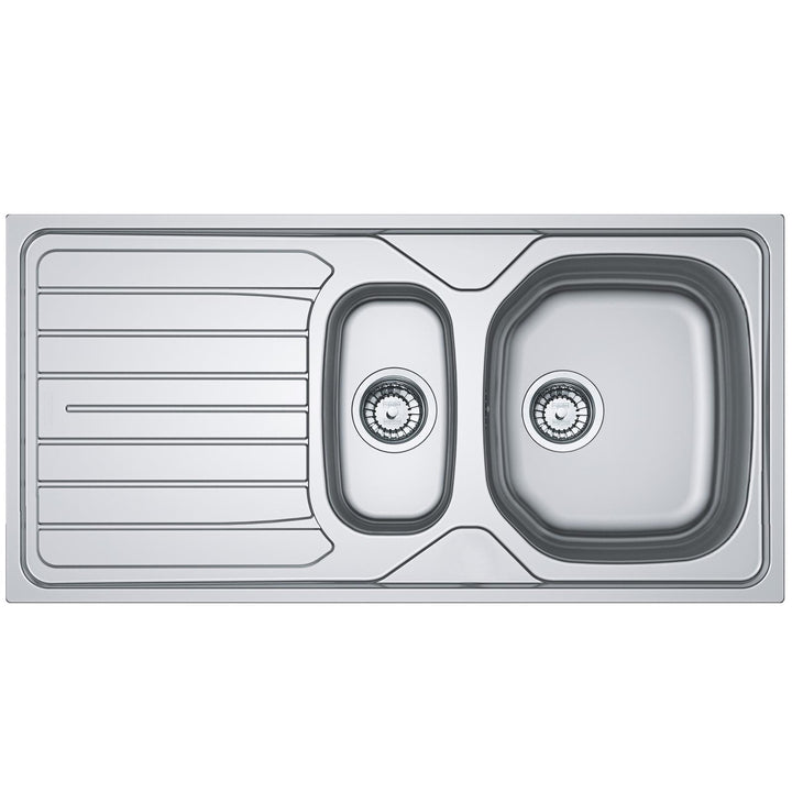 Franke Reno 1.5 Bowl Stainless Steel Kitchen Sink With Reginox Elbe Chrome Tap