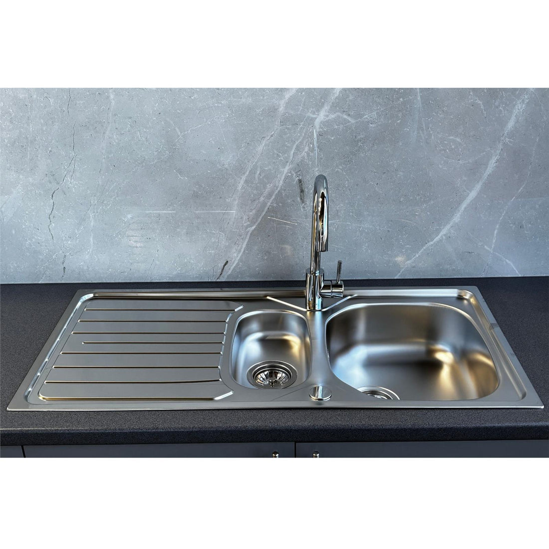 Franke Reno 1.5 Bowl Stainless Steel Reversible Kitchen Sink With Wastes