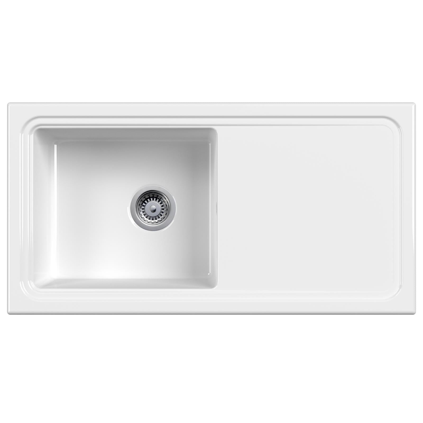 Reginox RL504 CW II White 1.0 Bowl Inset Reversible Ceramic Kitchen Sink