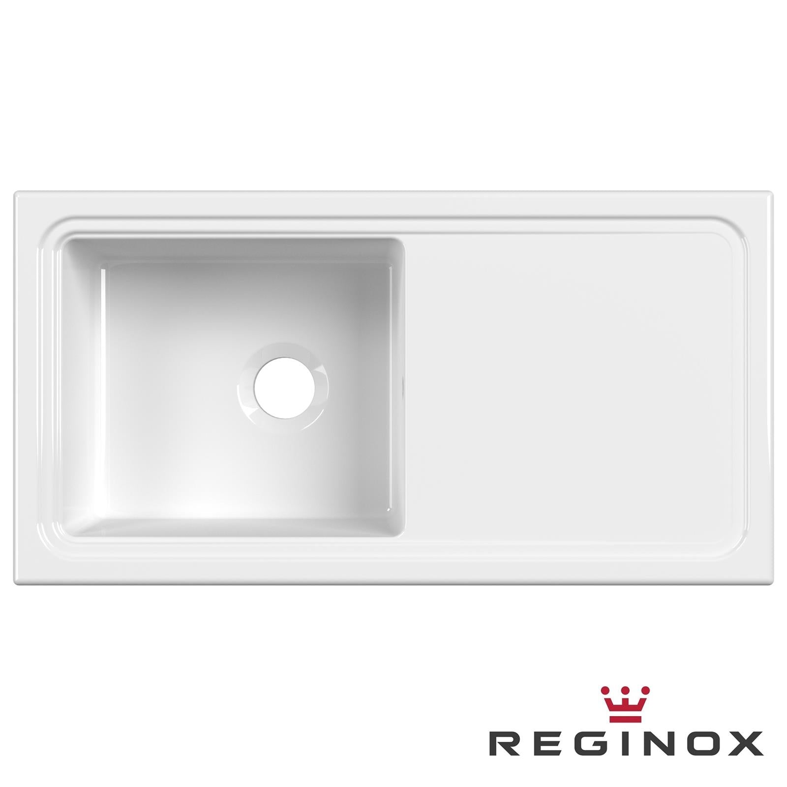 Reginox RL504 CW II White 1.0 Bowl Inset Reversible Ceramic Kitchen Sink