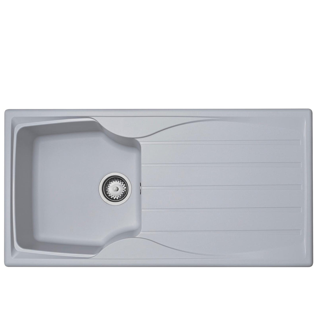 Liquida CMP10LG 1.0 Bowl Reversible Light Grey Kitchen Sink And Waste Kit