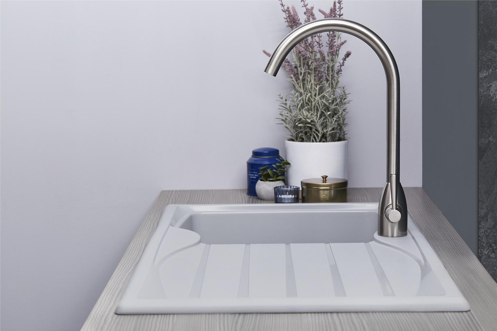Liquida CMP10LG 1.0 Bowl Reversible Light Grey Kitchen Sink And Waste Kit