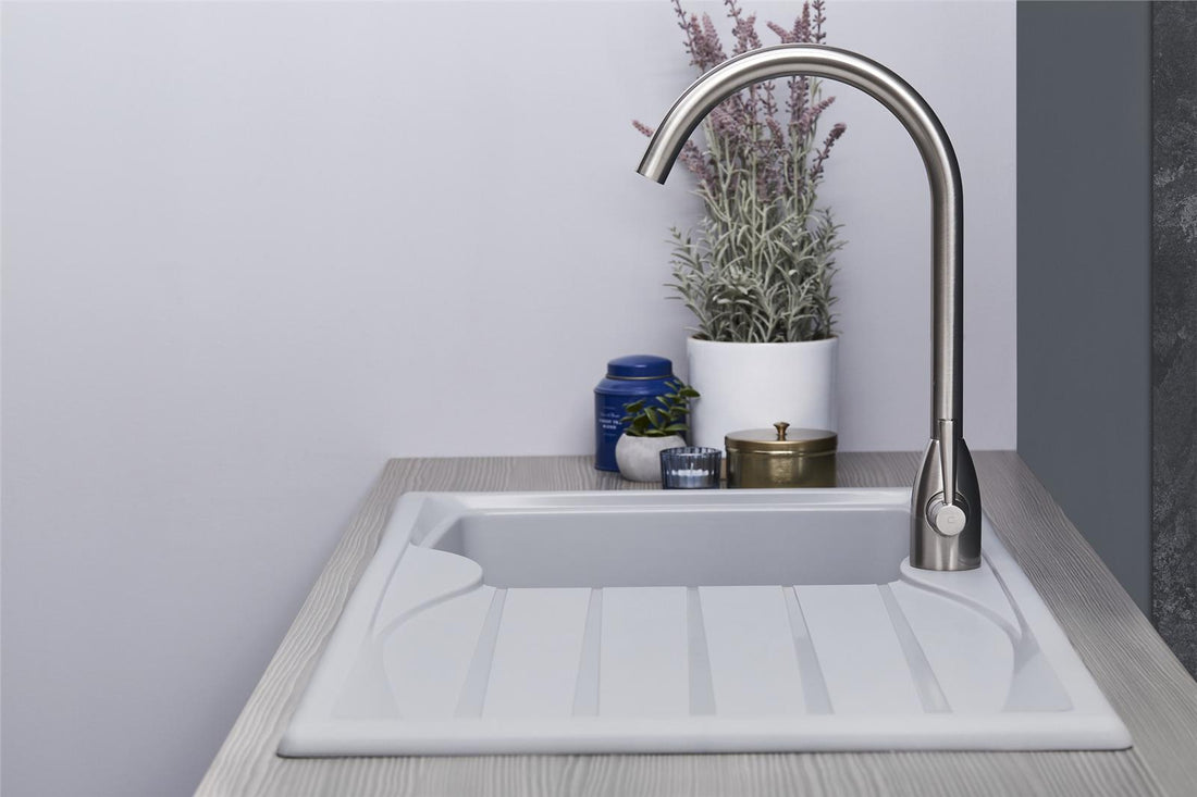 Liquida CMP10LG 1.0 Bowl Reversible Light Grey Kitchen Sink And Waste Kit