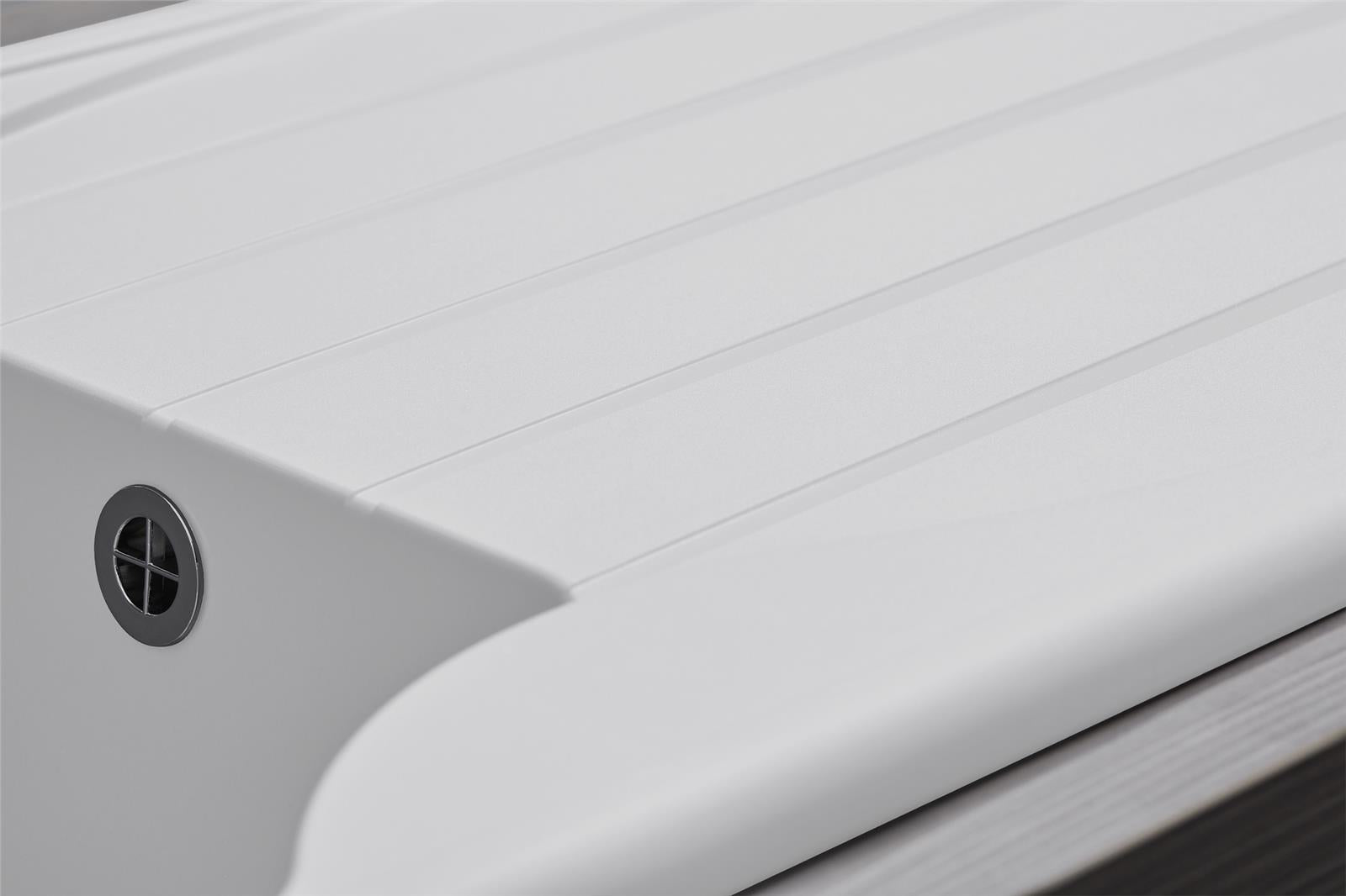 Liquida CMP10WH 1.0 Bowl Reversible White Kitchen Sink And Waste Kit