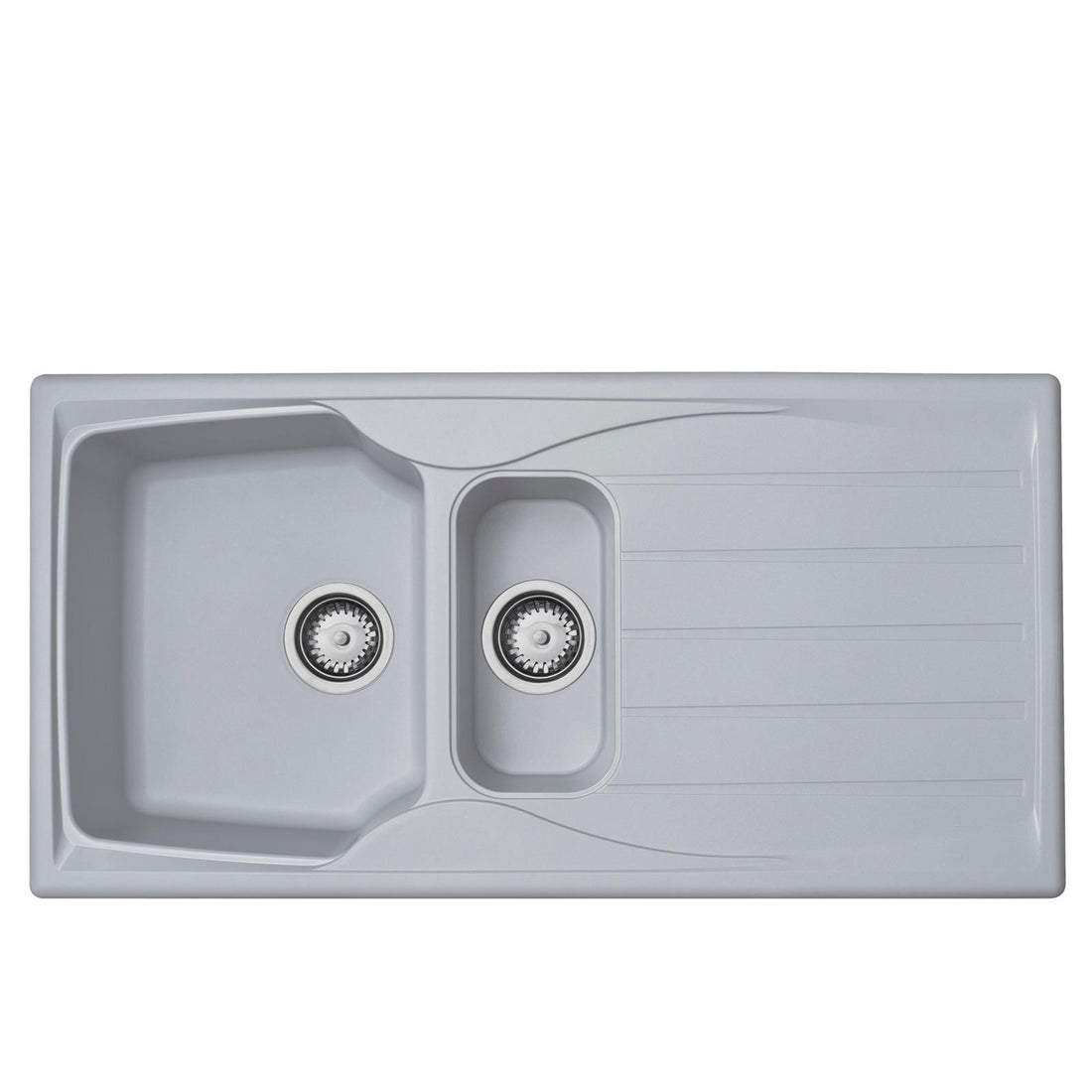 Liquida CMP15LG 1.5 Bowl Reversible Light Grey Kitchen Sink And Waste Kit
