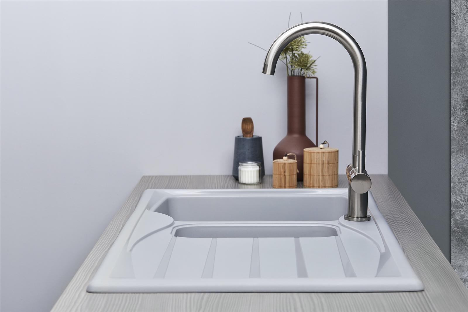Liquida CMP15LG 1.5 Bowl Reversible Light Grey Kitchen Sink And Waste Kit