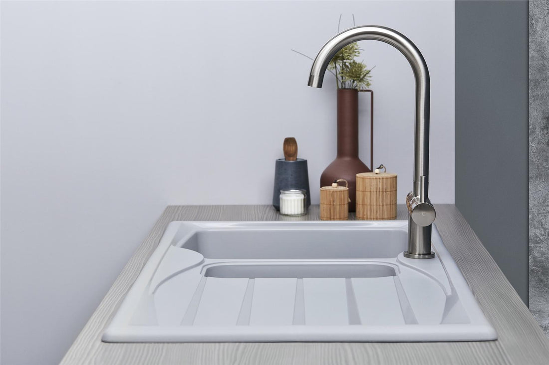 Liquida CMP15LG 1.5 Bowl Reversible Light Grey Kitchen Sink And Waste Kit