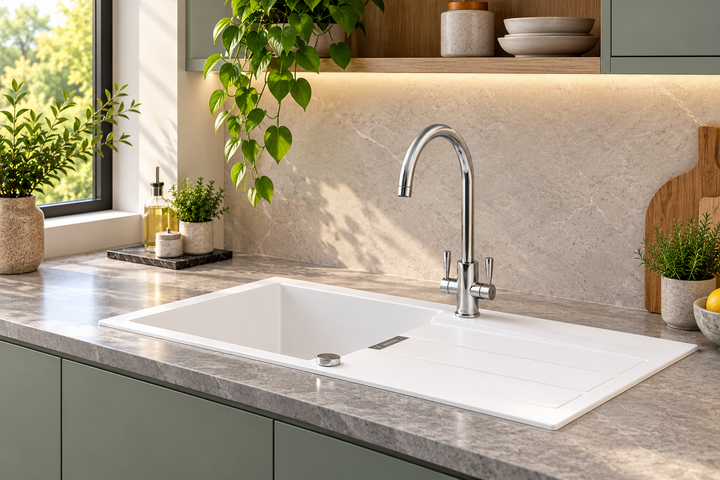 Franke Sirius S2D611PW 1 Bowl Tectonite Polar White Kitchen Sink 1000x500mm