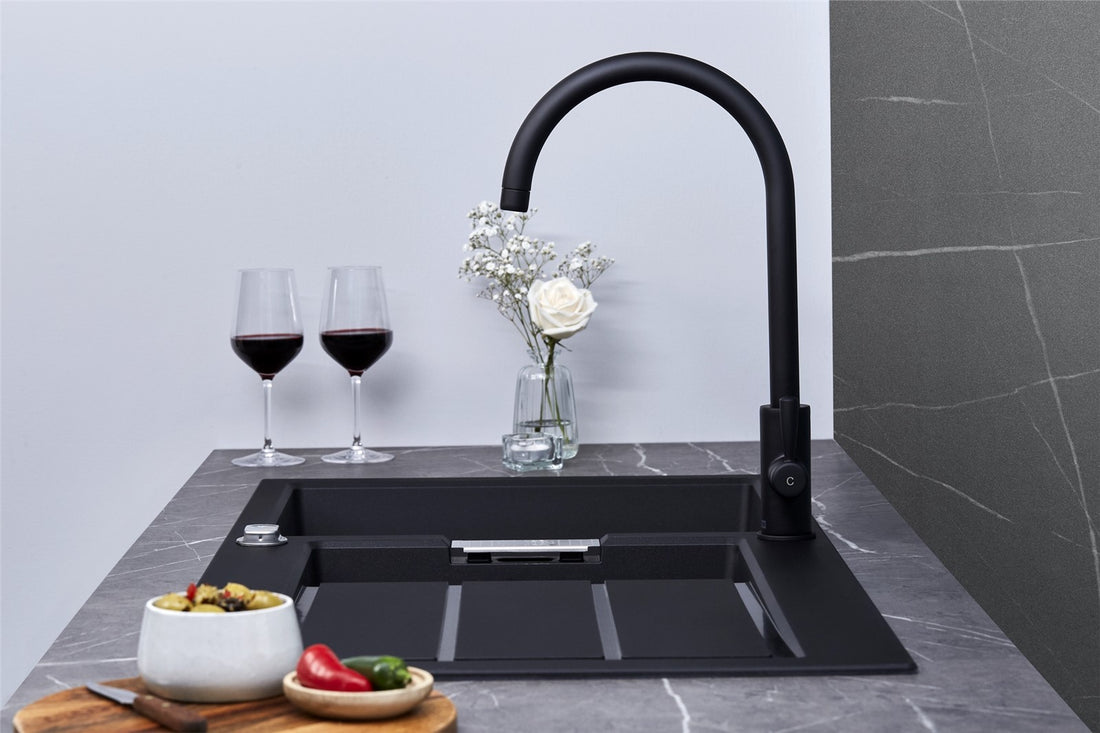 Franke Sirius S2D651CB 1.5 Bowl Tectonite Reversible Black Kitchen Sink - GRADED