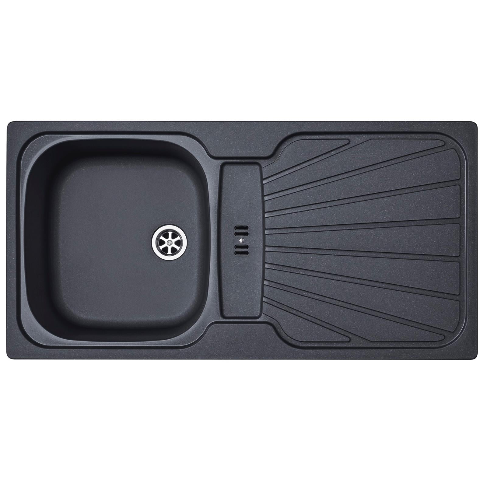 Liquida CMP5GR 1 Bowl Reversible Inset Graphite Grey Kitchen Sink 860x435mm